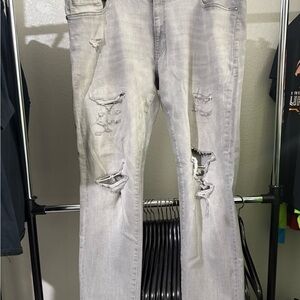 Jordan Craig Men’s 40/32 Light Gray Distressed Denim Jeans